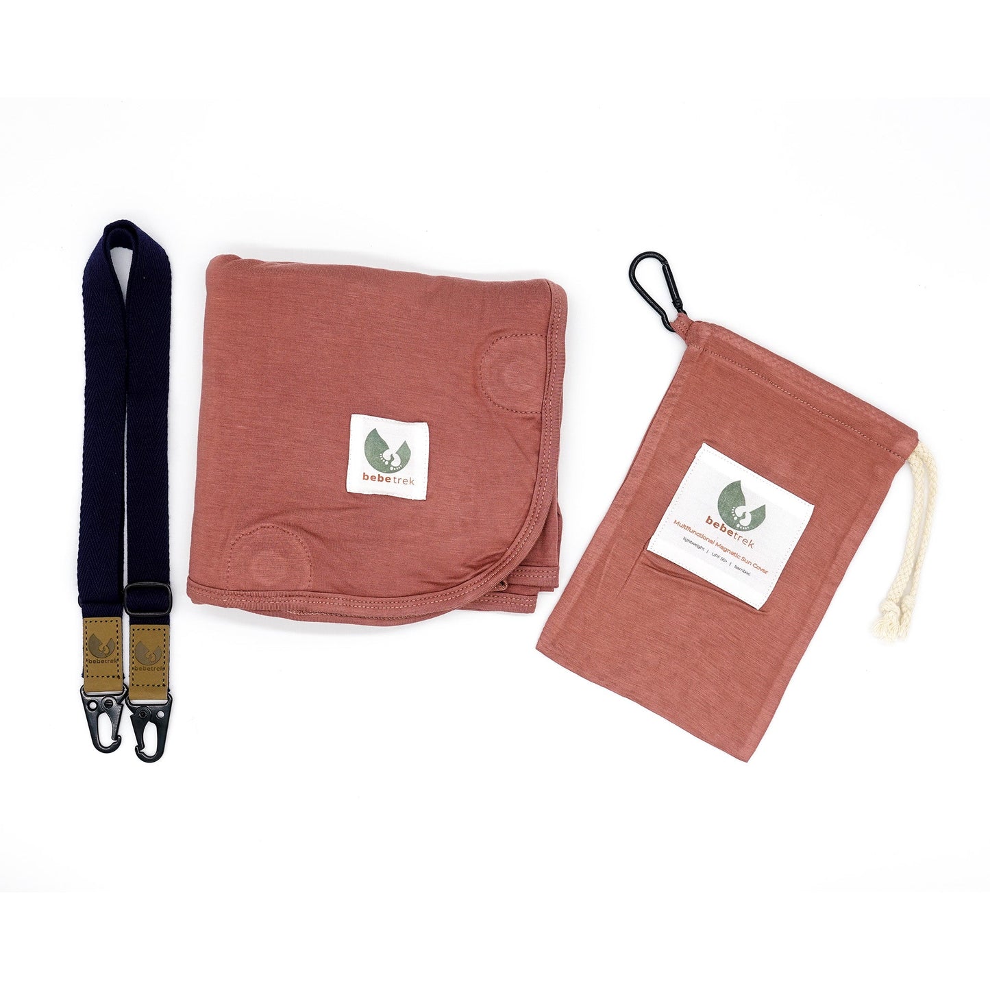 All Multifunctional magentic sun covers come with a UPF 50+ sun blanket, adjustable strap and carry bag with carabiner